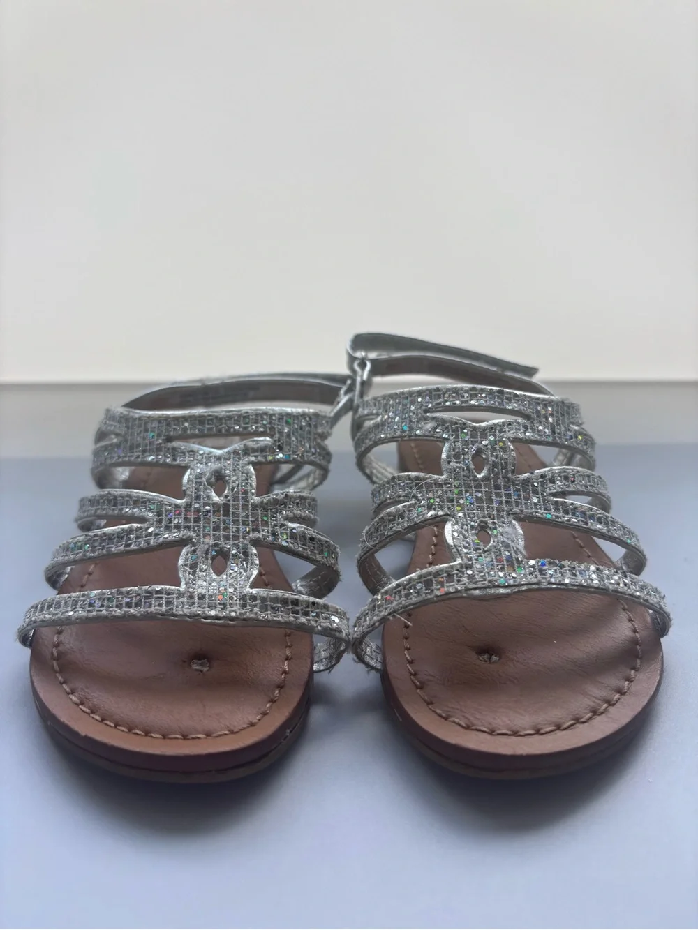 Sparkling Silver Strappy Girls' Sandals